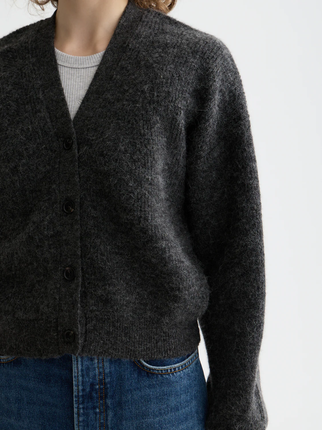 Essentials fuzzy relaxed cardigan - Image 3