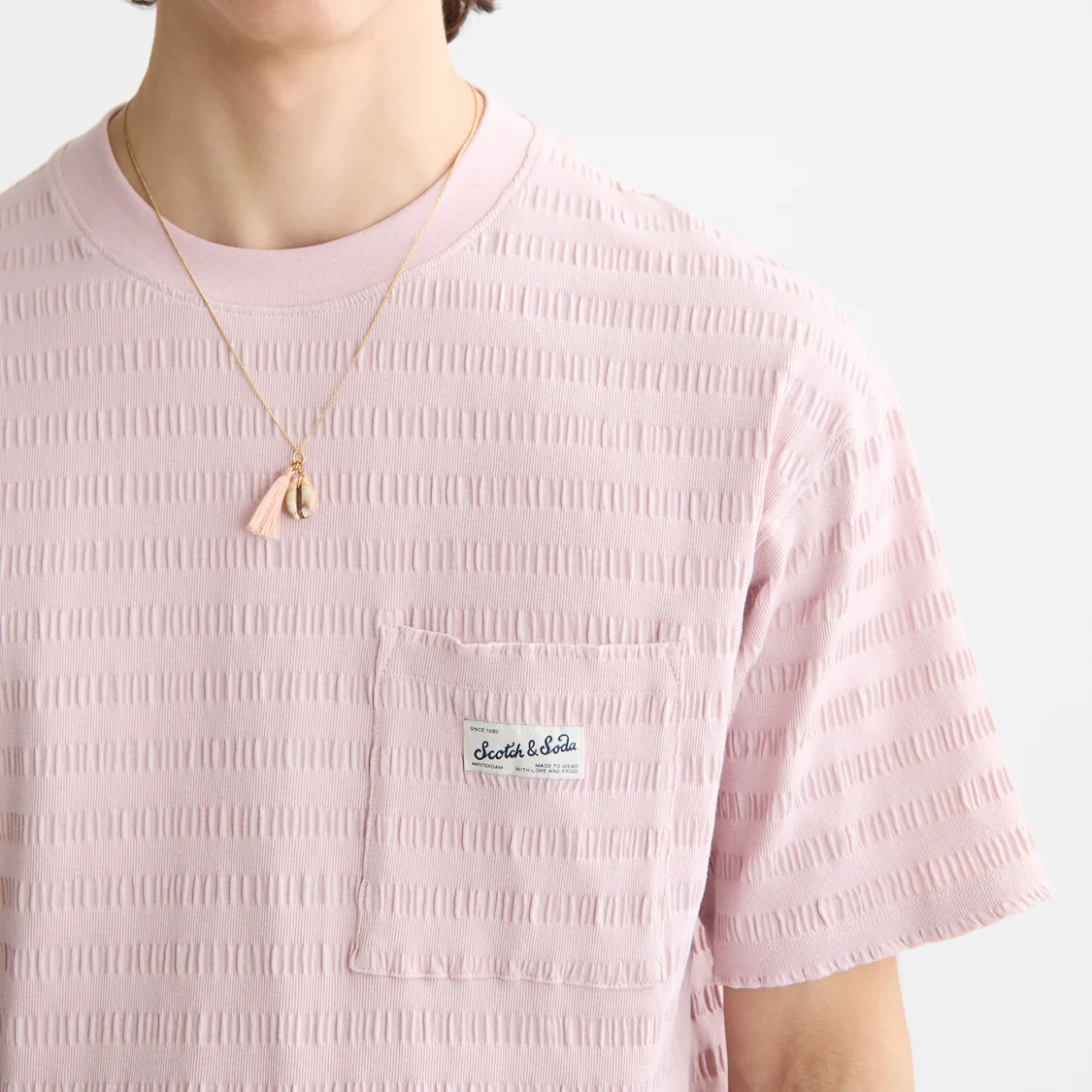 horizonal textured t-shirt - Image 3