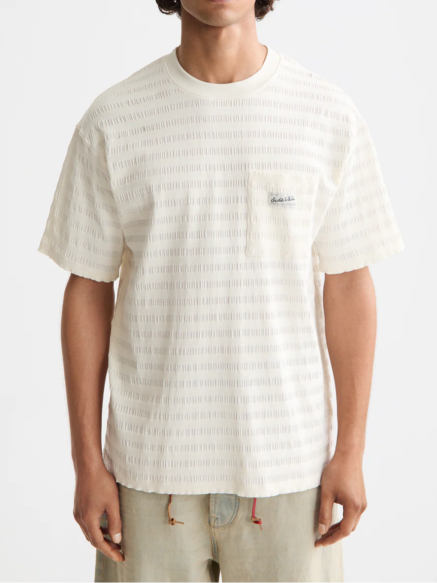 horizonal textured t-shirt - Image 8