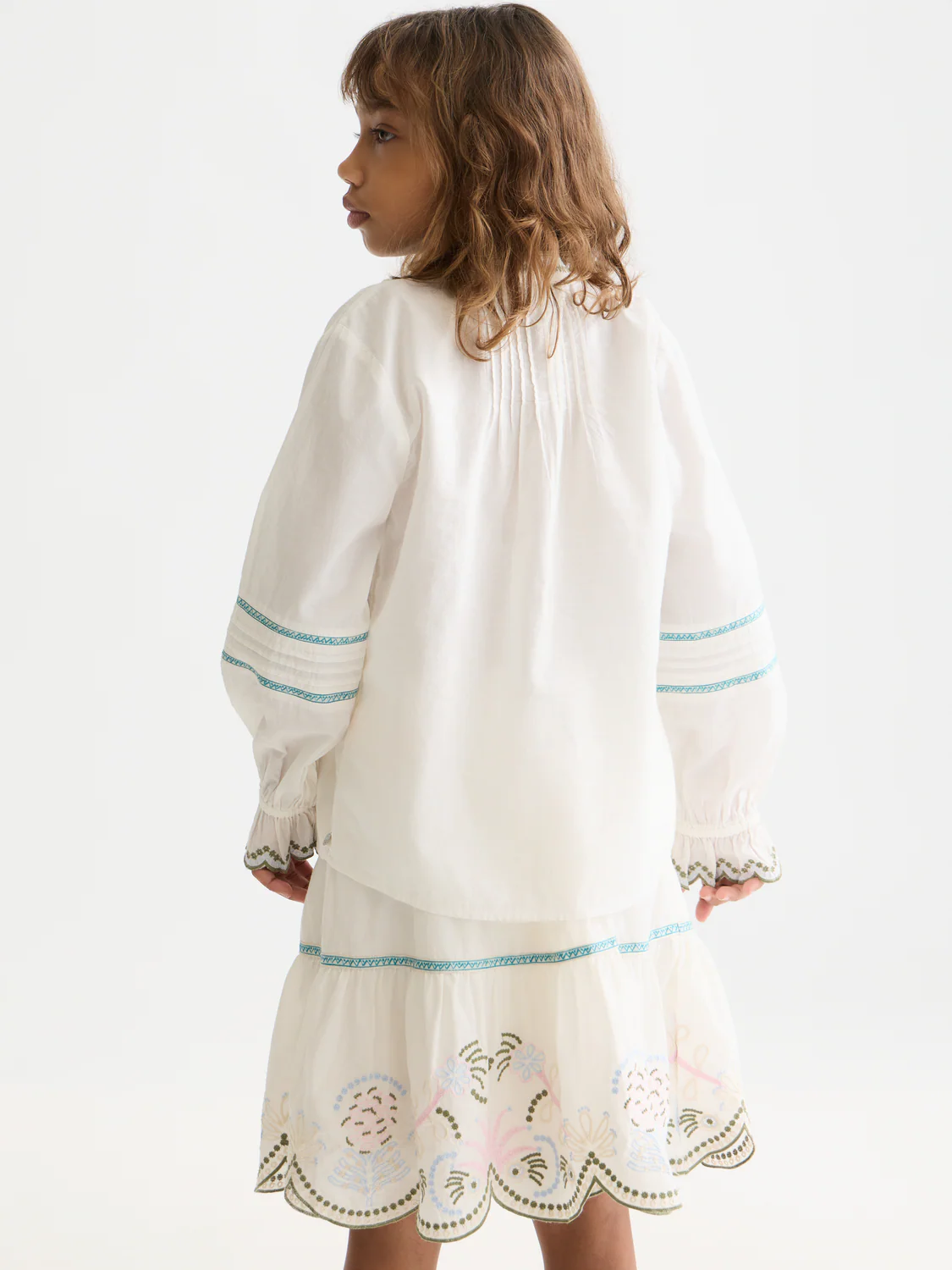Girls Embroidered long-sleeve cotton shirt - Image 4