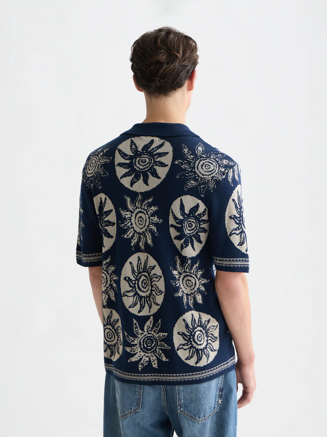 Knitted jaquard short sleeve shirt - Image 4