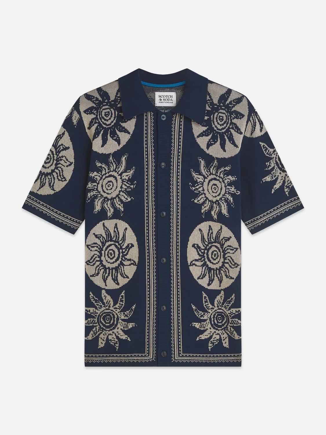 Knitted jaquard short sleeve shirt - Image 5