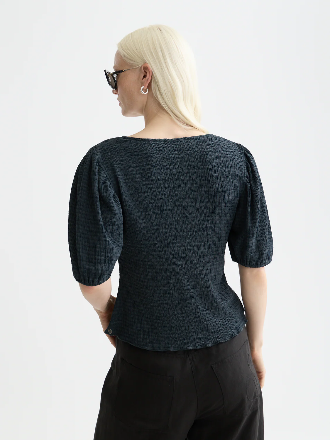 Structured V-neck top - Image 4