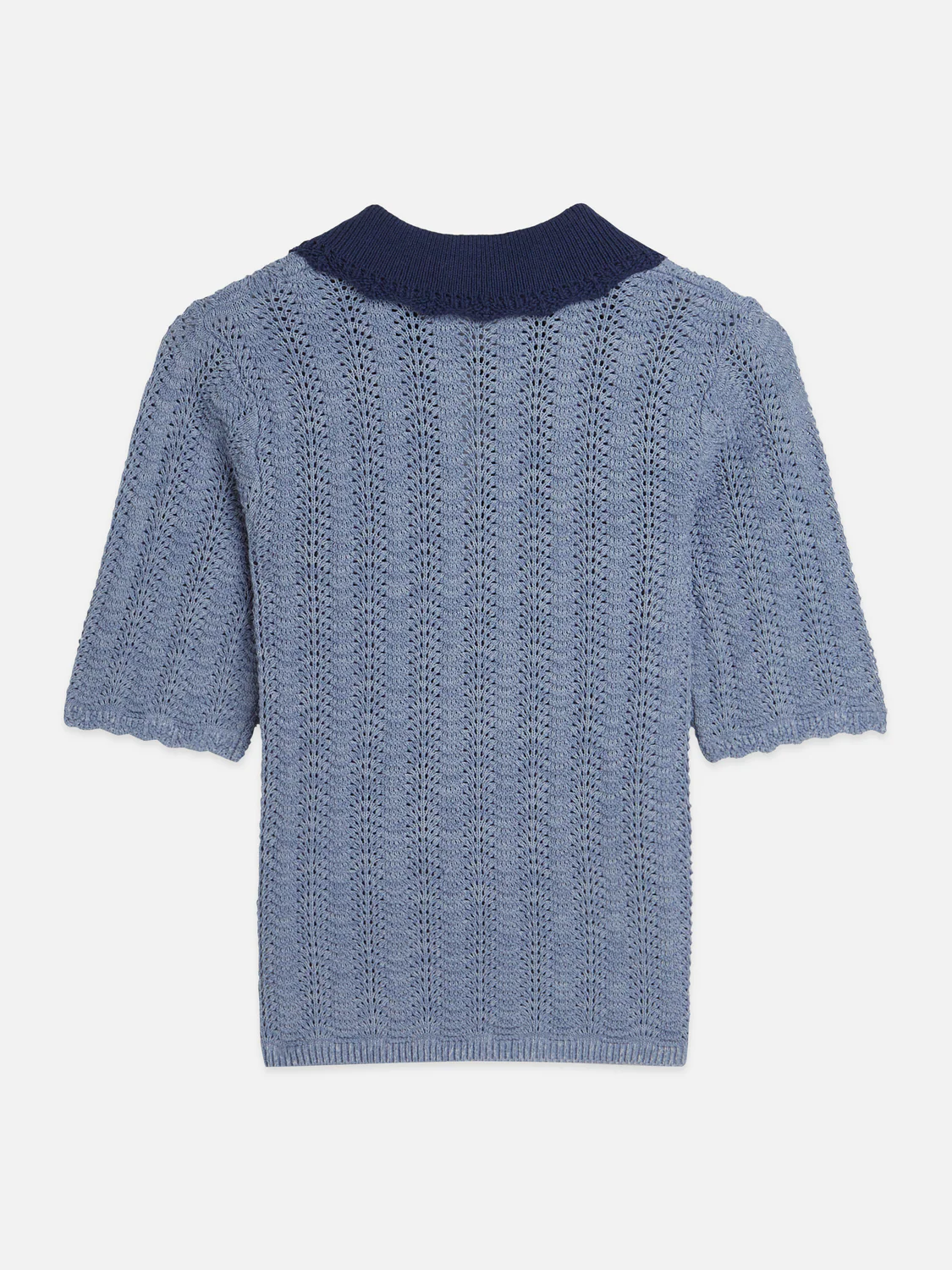 Pointelle collared knitted top - Image 13