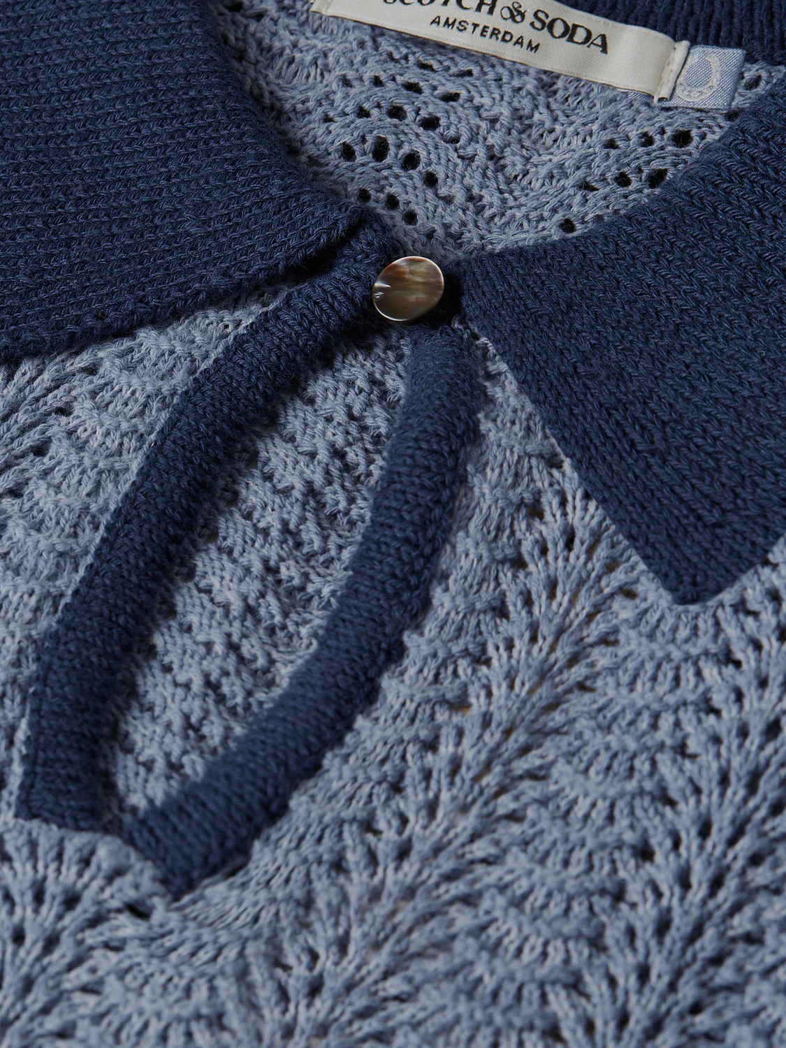 Pointelle collared knitted top - Image 14