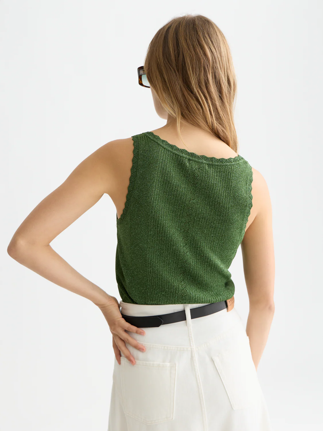 Metallic ribbed knitted tank - Image 4