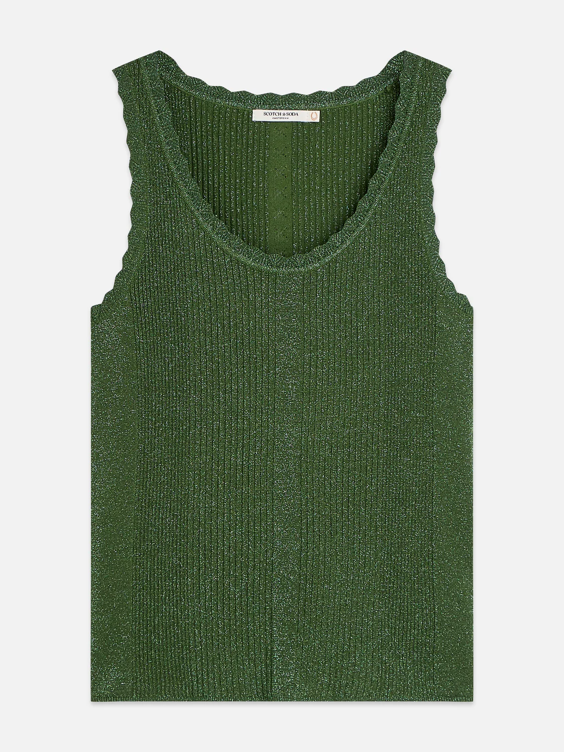 Metallic ribbed knitted tank - Image 5