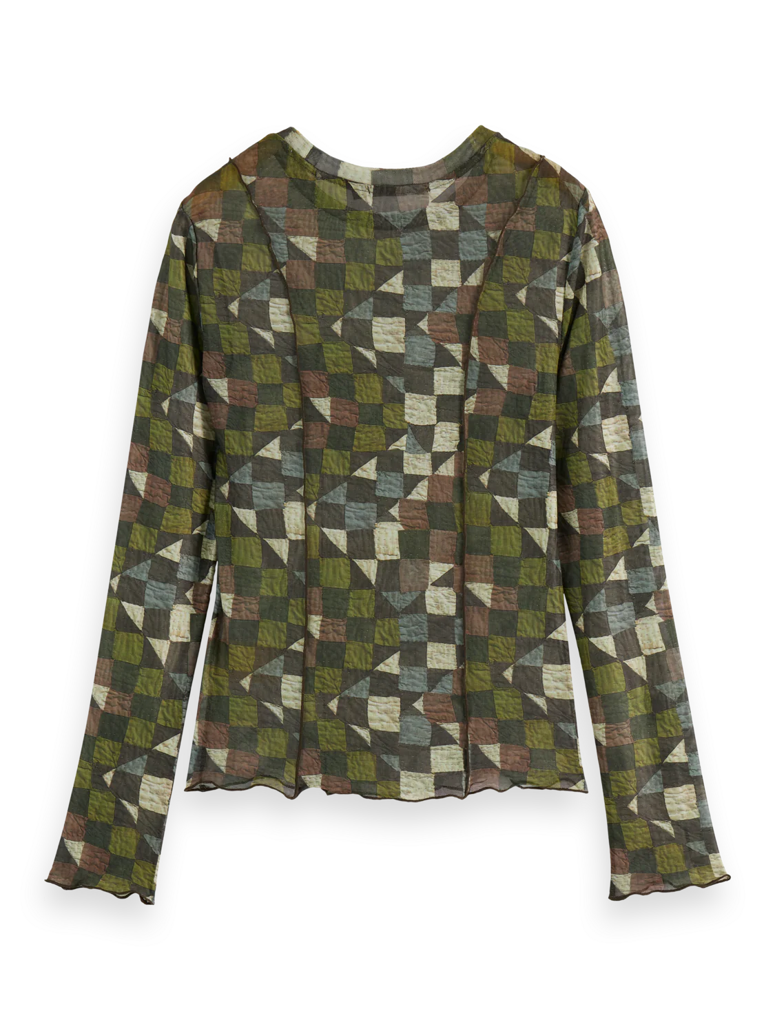 All over printed mesh long sleeve T-shirt - Image 13