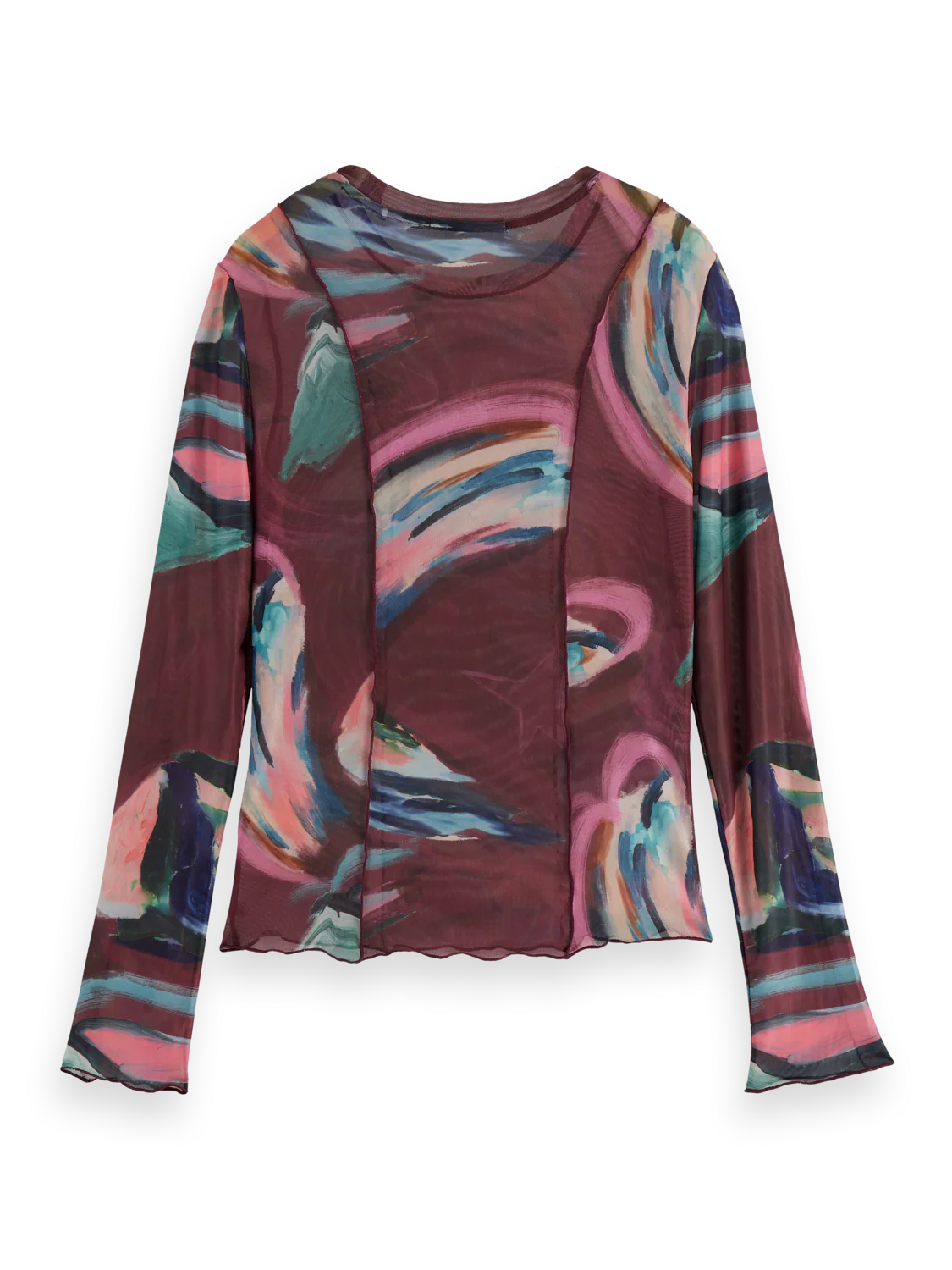 All over printed mesh long sleeve T-shirt - Image 6