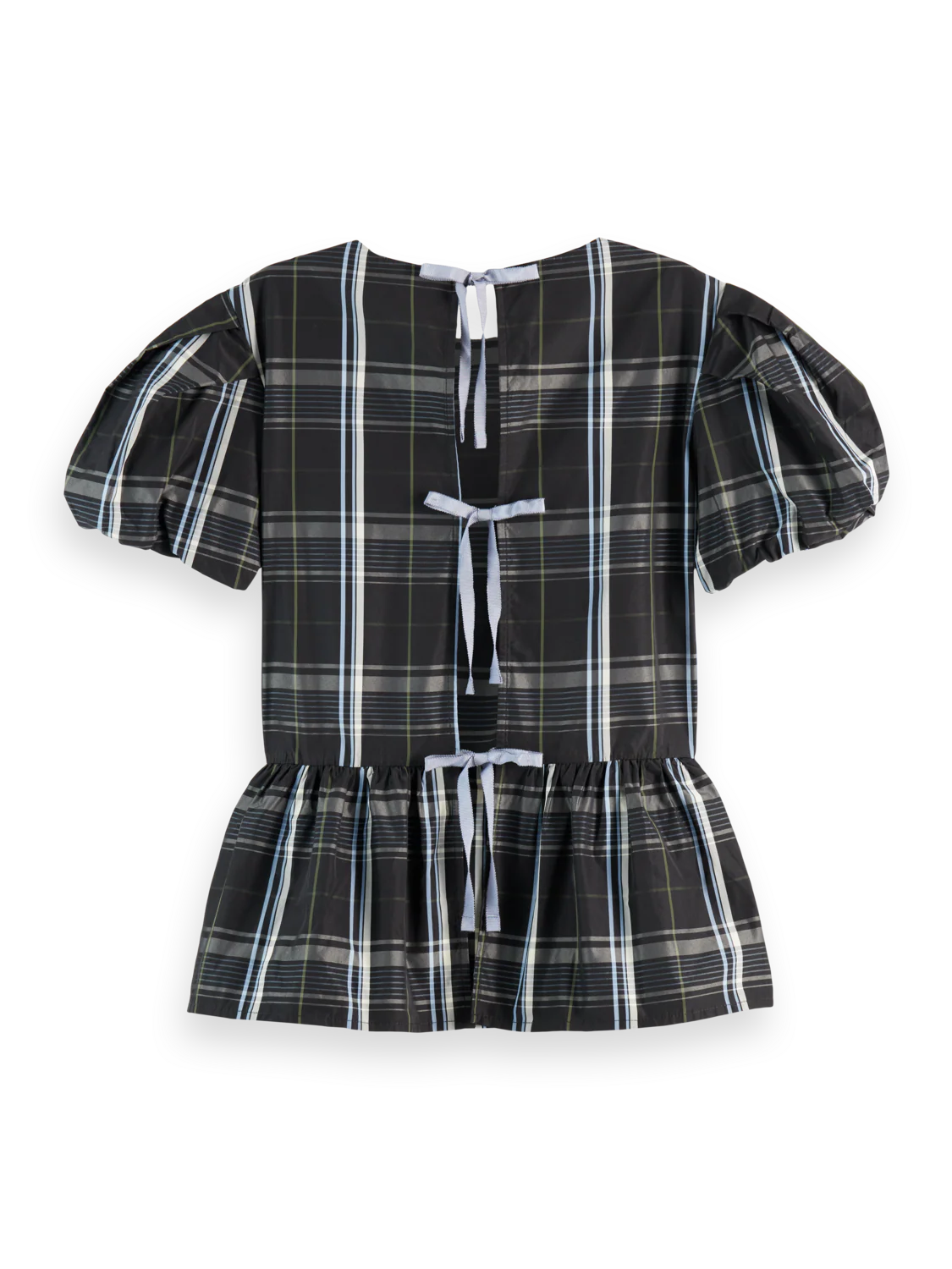 Cap sleeve taffeta top with peplum - Image 6