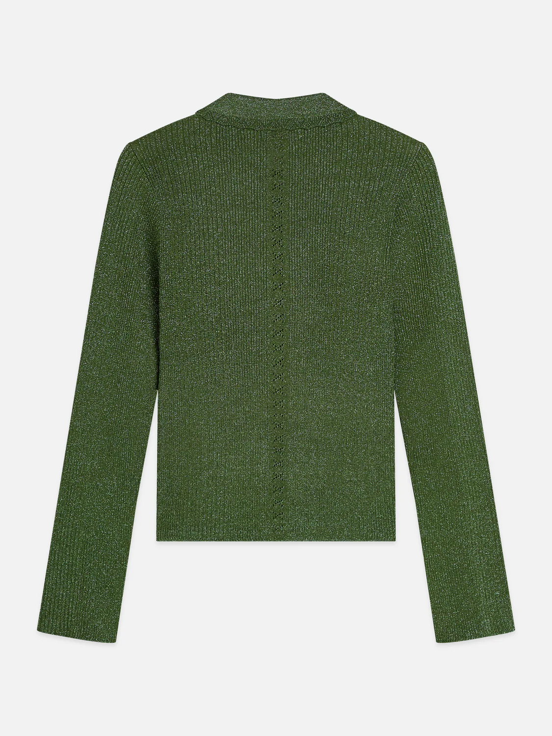 Metallic ribbed collared cardigan - Image 6